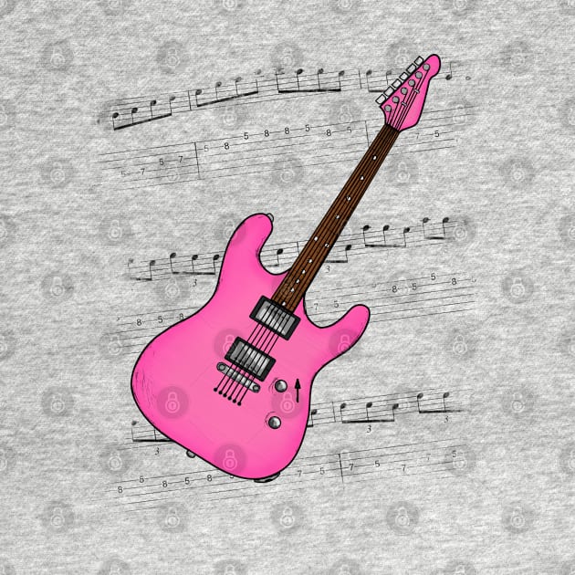 Guitar Tab Electric Guitarist Music Notation Musician (Pink) by doodlerob